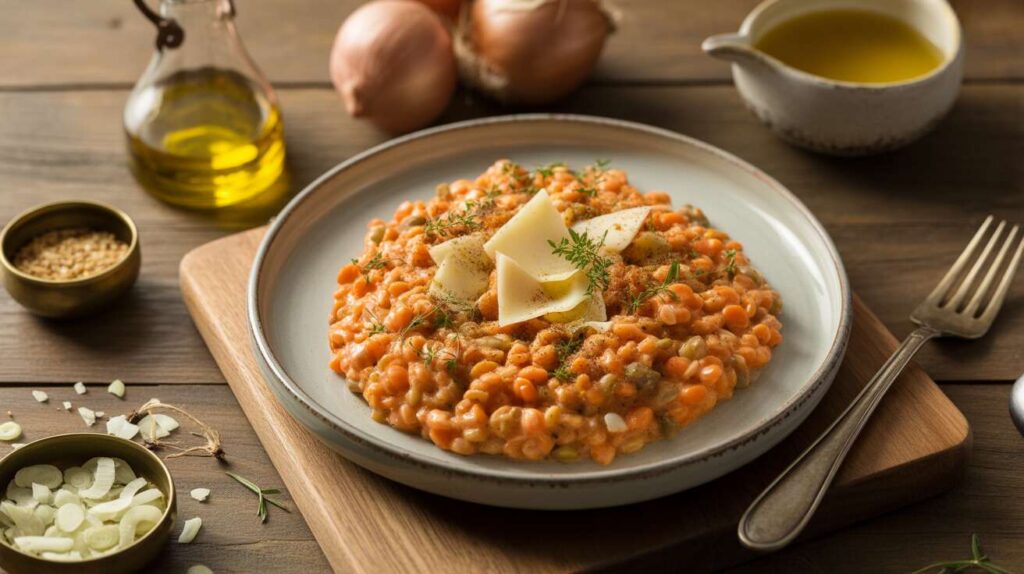 Risotto aux lentilles corail et fromage frais