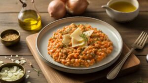 Risotto aux lentilles corail et fromage frais