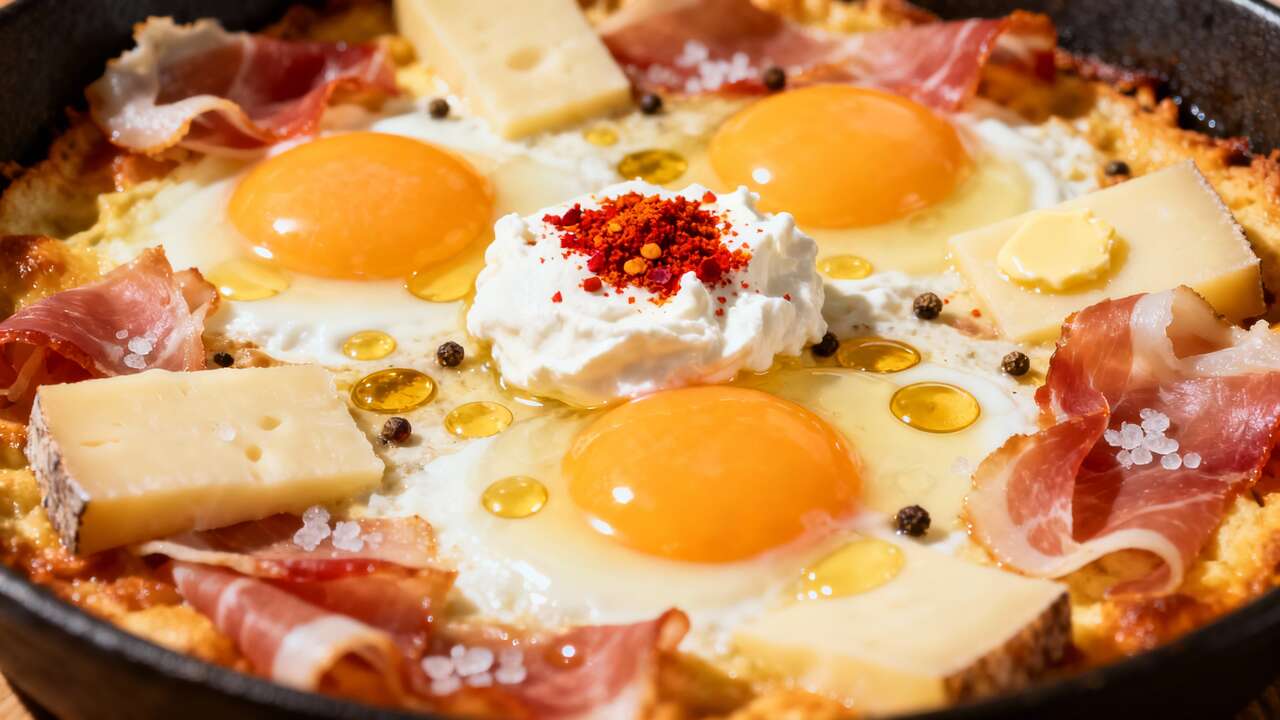 Recette d&rsquo;œufs cocotte au fromage de brebis, jambon de Bayonne et piment d&rsquo;Espelette