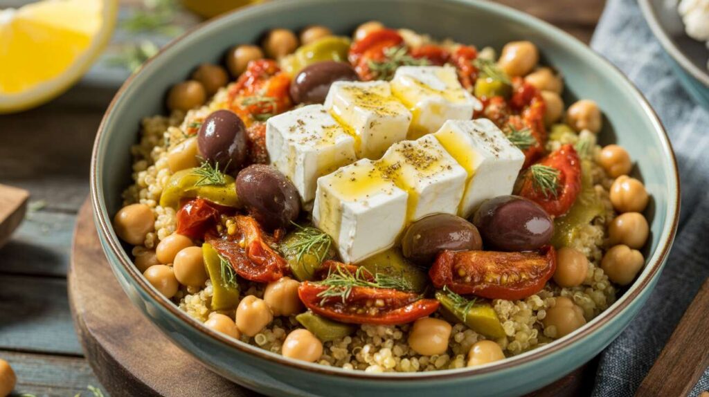 Buddha Bowl Méditerranéen à la Feta : recette Délicieuse et Facile