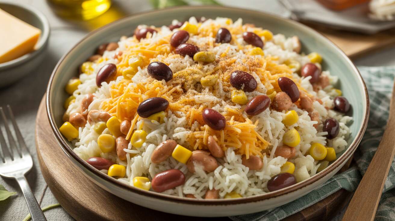 Salade de Riz Facile au Fromage : recette Gourmande