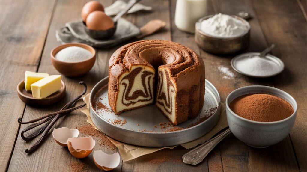 Gâteau marbré léger vanille cacao : recette facile et gourmande