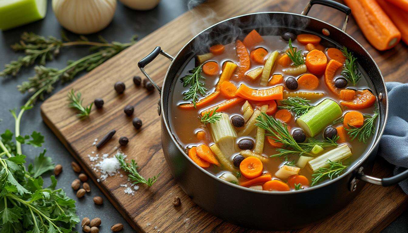 Ne jetez plus vos restes de légumes : ils se transforment en bouillon maison