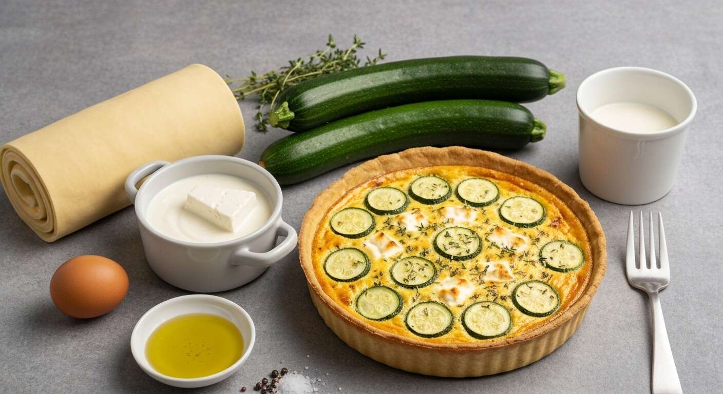 Recette Quiche Courgettes Feta Facile et Savoureuse