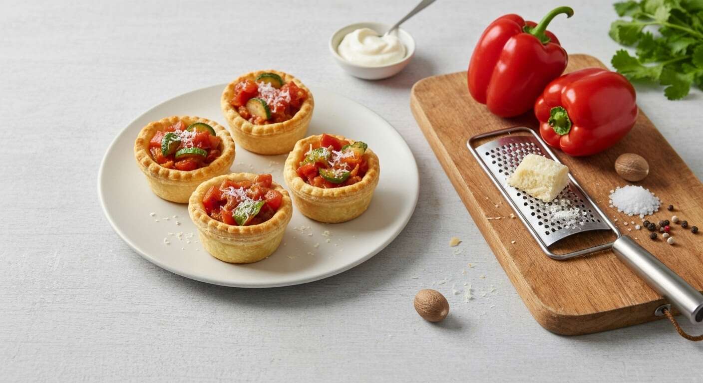 Mini tourtes légères à la ratatouille : recette anti-gaspillage