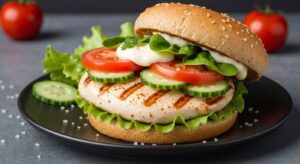 Burger minceur : blanc de poulet et mayonnaise légère