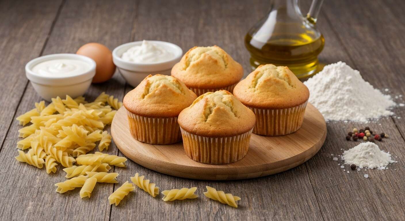 Muffins légers : recycler les restes de pâtes et fromage