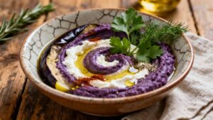 Caviar d&rsquo;aubergine au fromage frais : recette savoureuse