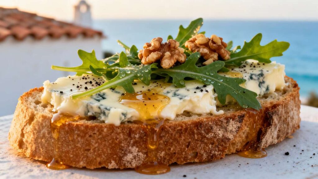 Tartines légères à la roquette et gorgonzola : recette italienne