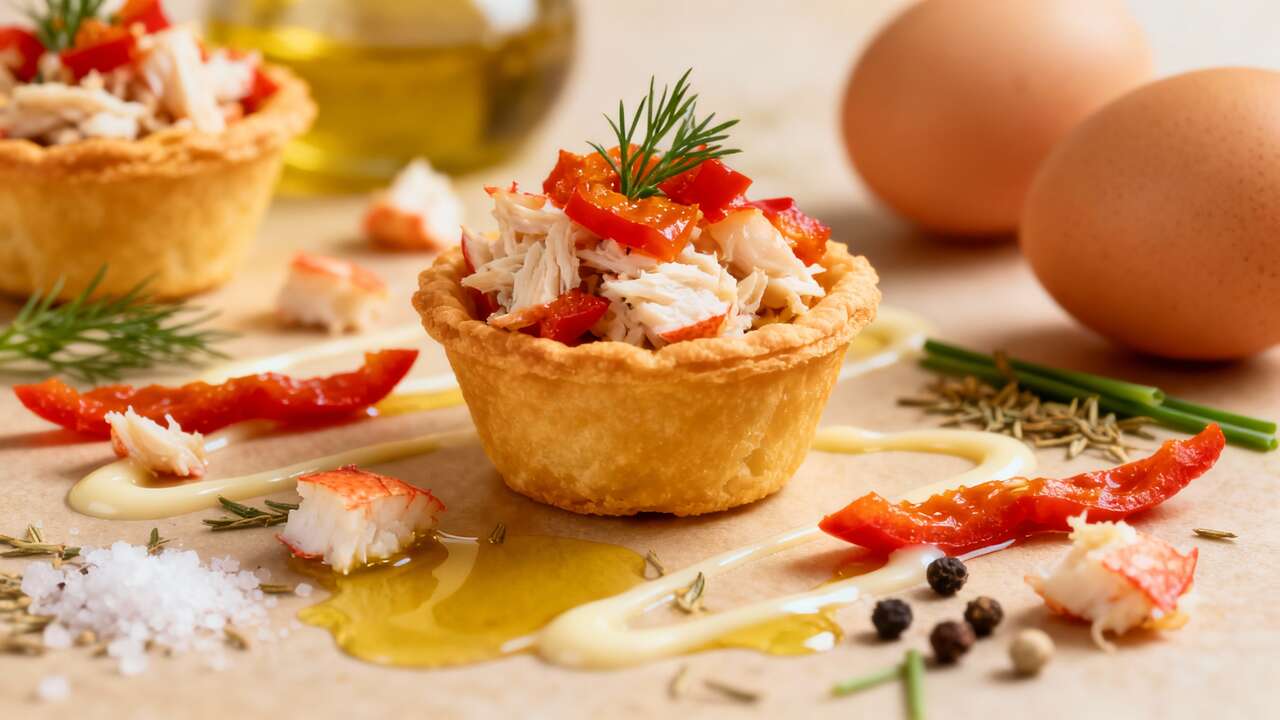 Mini Bouchées Légères au Crabe, poivron et Fines Herbes