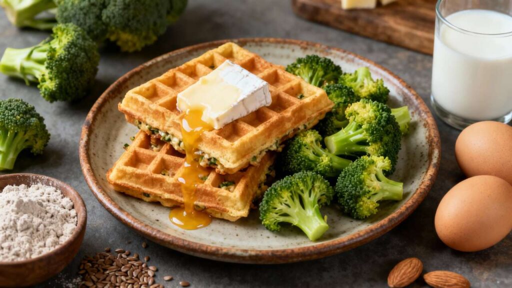 Gaufres au brocoli et fromage de brebis : une recette gourmande