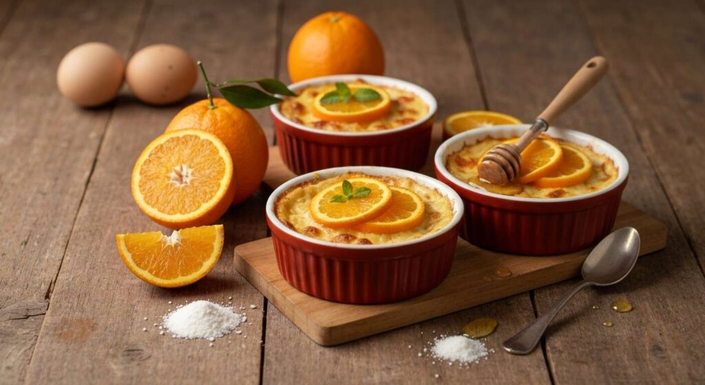 Gratin d'oranges léger en timbales : recette facile et gourmande