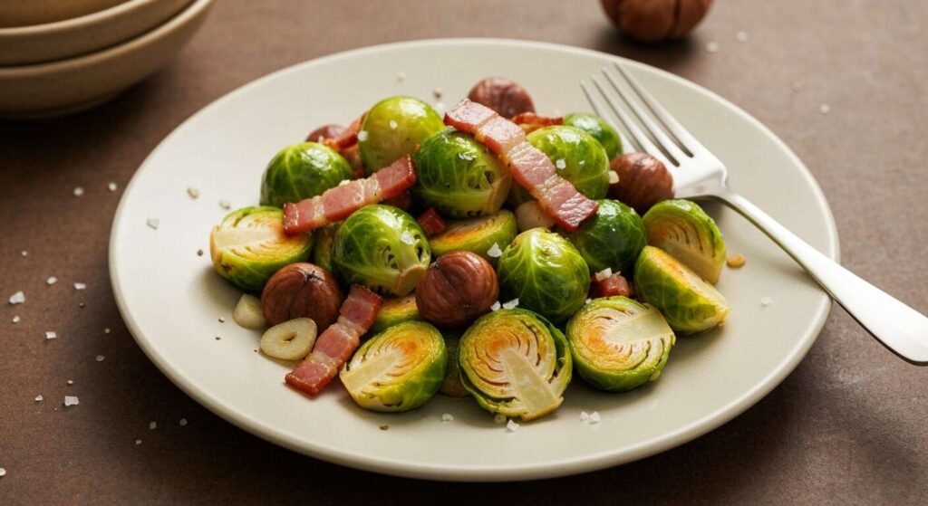 Poêlée légère de choux de Bruxelles aux marrons et bacon : recette pour faciliter le transit