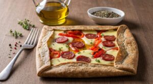 Galette au chorizo, poivrons et raclette : recette savoureuse