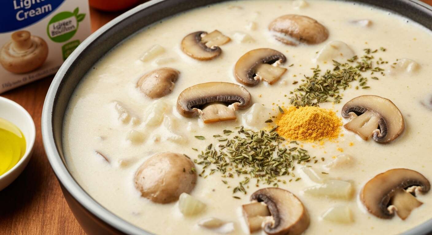 Mijoté Végétarien Crème Légère : champignons & Oignons