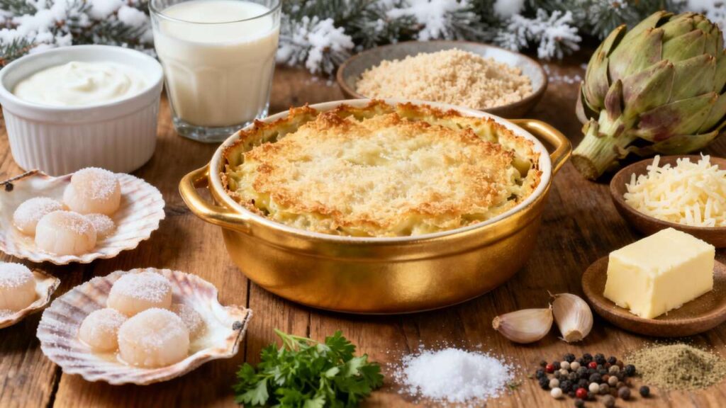 Gratin léger de Saint-Jacques à la crème : recette savoureuse et facile