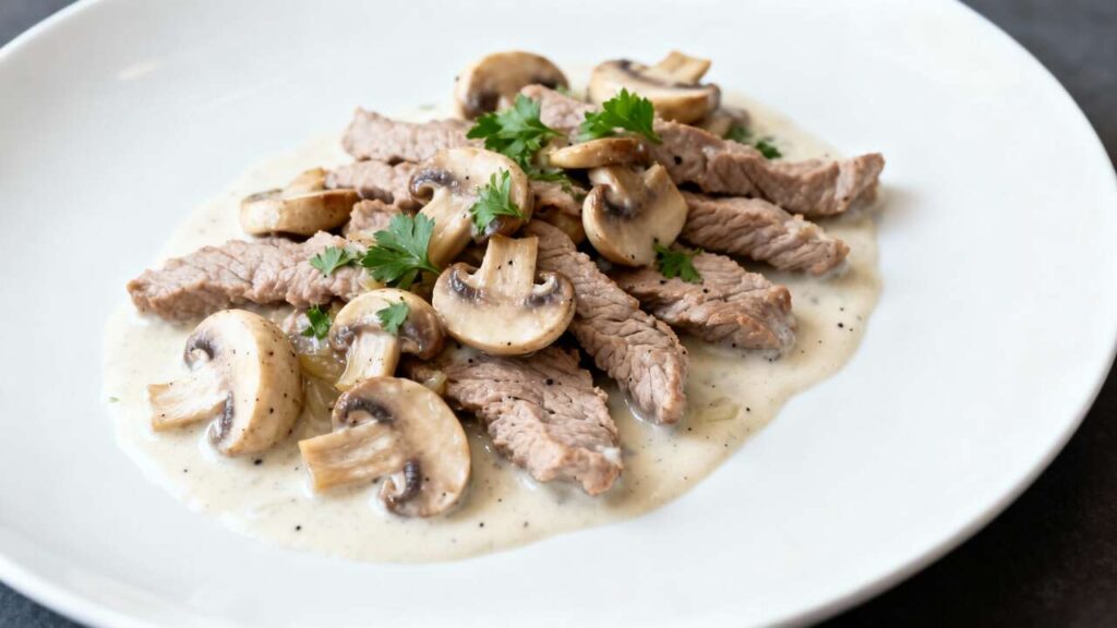 Recette légère : émincé de veau aux champignons