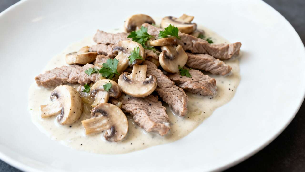 Recette légère : émincé de veau aux champignons