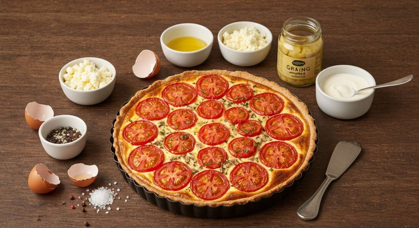 Quiche tomate, fromage frais et thon à la moutarde : la recette savoureuse