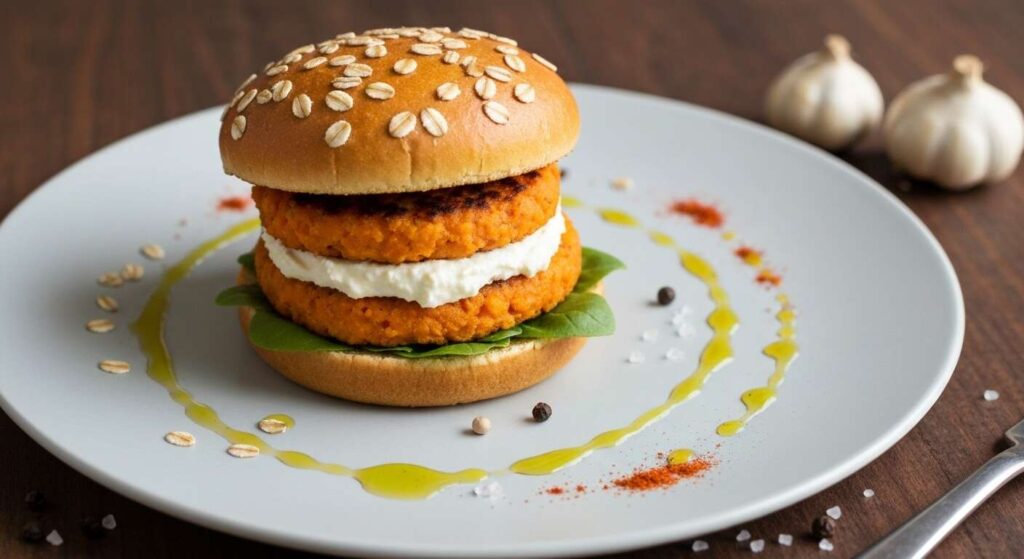 Hamburger de patates douces au fromage frais : recette savoureuse