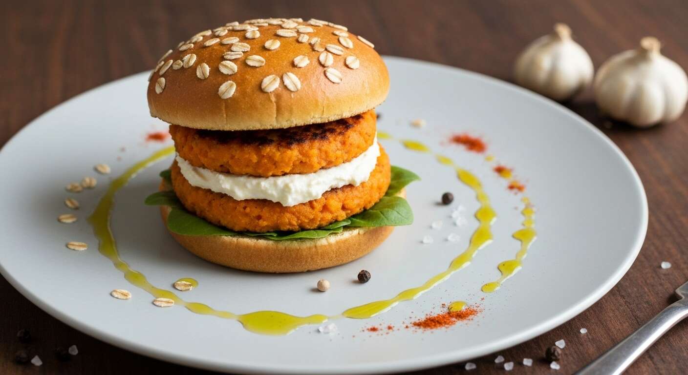 Hamburger de patates douces au fromage frais : recette savoureuse