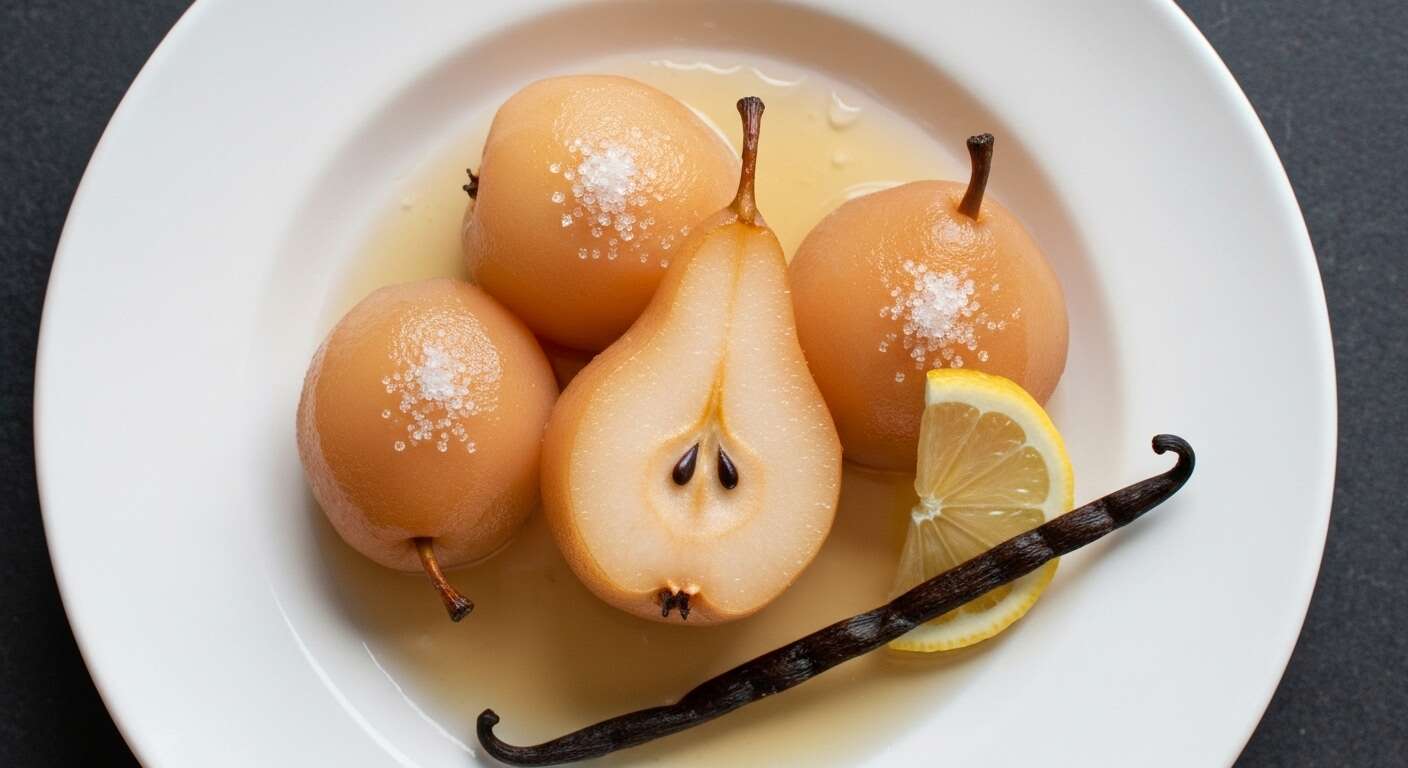 Poires au sirop léger à la vanille : recette gourmande et facile