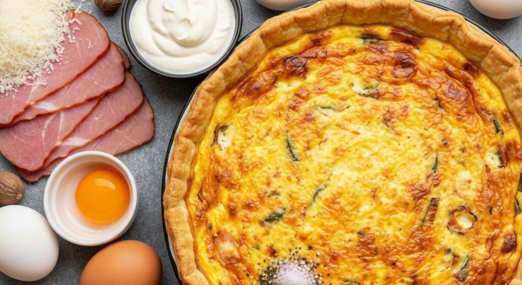 Recette : quiche au jambon et parmesan