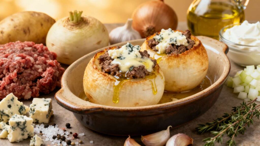Navets farcis au bœuf et fromage bleu : une recette savoureuse