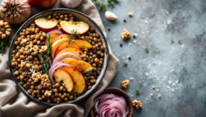 « Une alliance surprenante et réussie » : ce bol tiède de lentilles, pommes rôties et noix va devenir votre déjeuner d’automne préféré