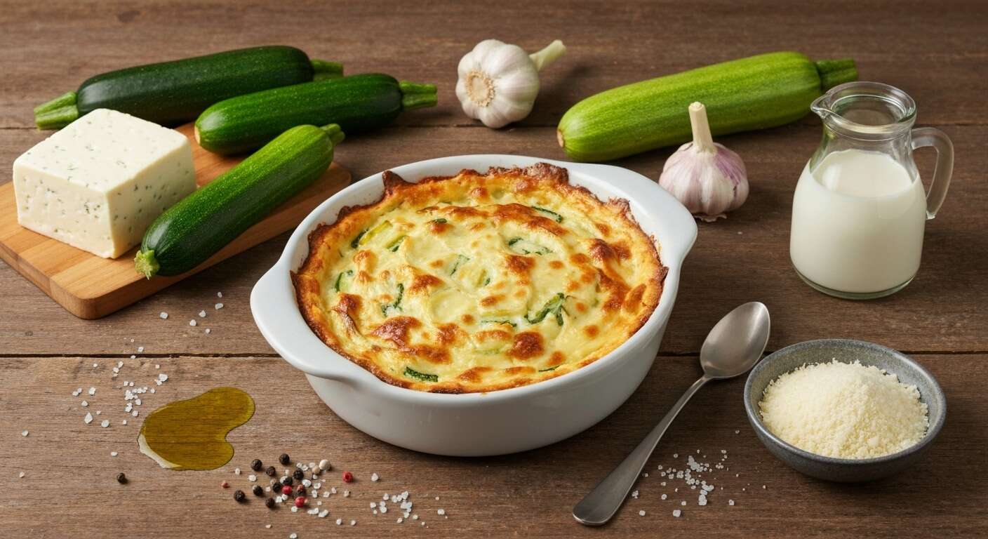 Gratins de courgettes au fromage frais ail & fines herbes : recette savoureuse
