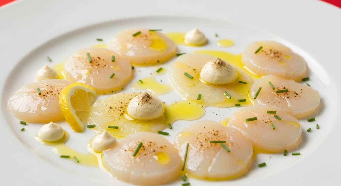 Carpaccio de Saint-Jacques au Mini Fromage : recette Gourmande