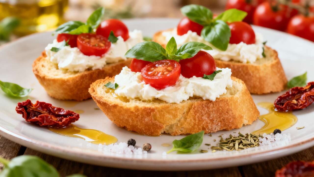 Crostini au fromage frais à l&rsquo;italienne : recette savoureuse