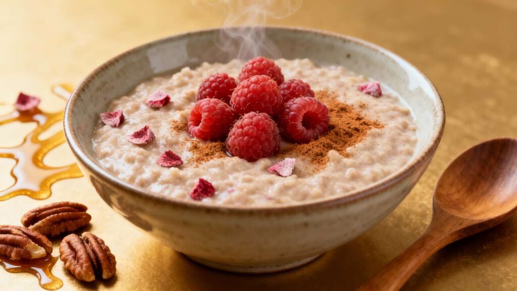 Porridge léger aux framboises et cannelle : recette savoureuse