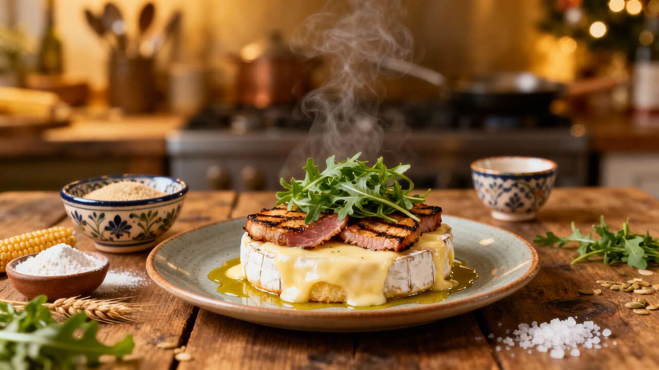 Taloa au Fromage de Brebis, roquette et Ventrèche : recette Gourmande