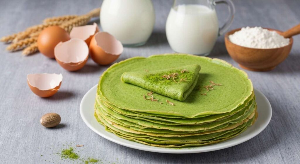 Crêpes légères et vertes aux épinards
