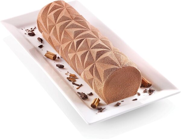 Silikomart 25.074.63.0065 Kit Moule à bûche Diamant, Silicone, Blanc, 25 x 8 x 6,7 cm