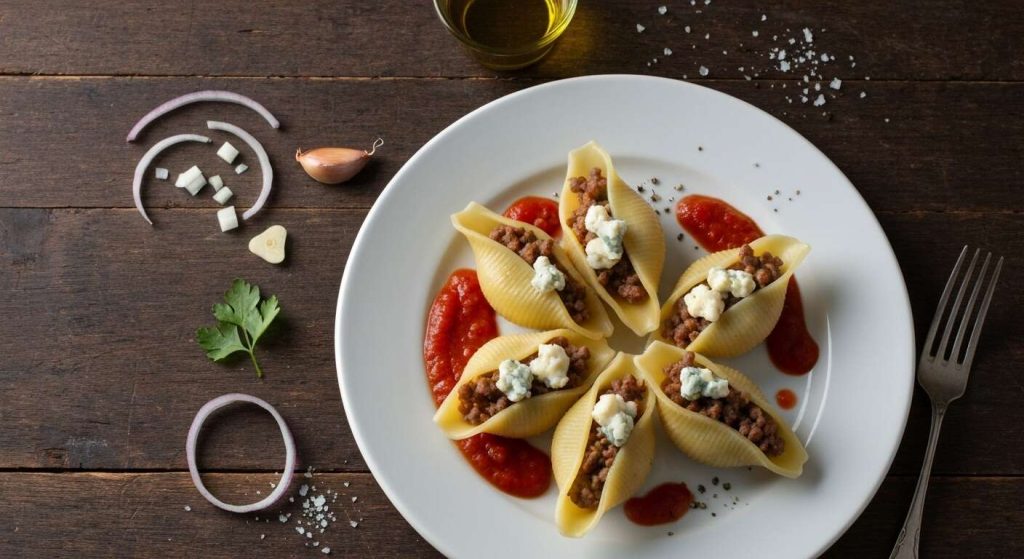 Recette de pâtes farcies à la viande et au bleu