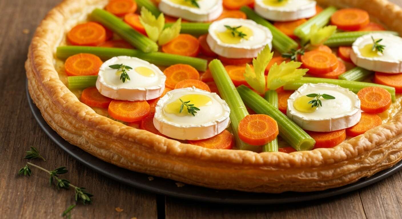 Tarte au chèvre frais, carottes et céleri : une recette savoureuse