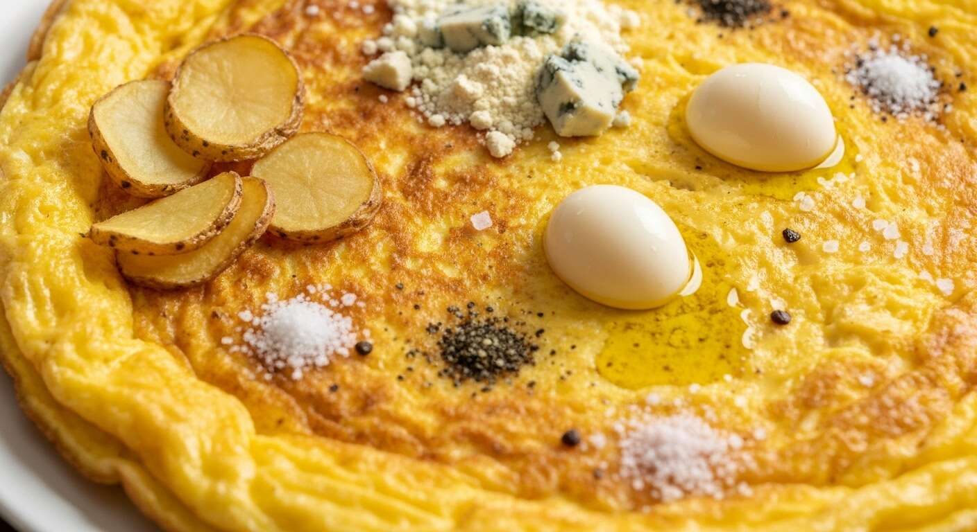Recette : omelette aux pommes de terre et fromage bleu