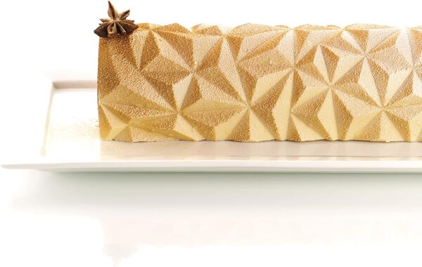 silikomart | Set de moules en Silicone DIAMOND BUCHE, FROZEN BUCHE MAT, MAGIC WOOD MAT, antiadhésif, Lot de 3 tapis à gâteaux, 3D Design, 250 x 185 mm, h 6 mm, Made in Italy