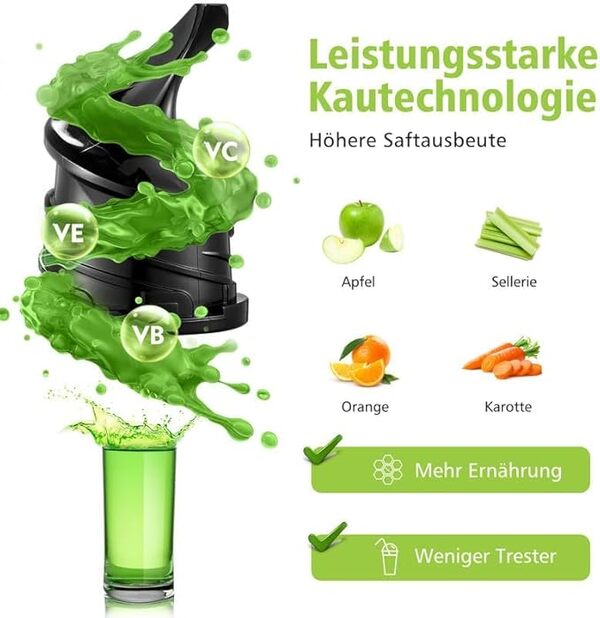 Extracteur de jus AOBOSI 200W-Extracteur de jus de fruits et légumes avec fonction inversée et deux tailles de filtre-Juicer machine-Extracteur jus avec puce intelligente-Presse-agrumes Bleu.