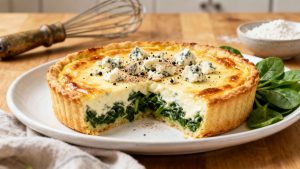 Flan d&rsquo;épinards au bleu : recette savoureuse et facile