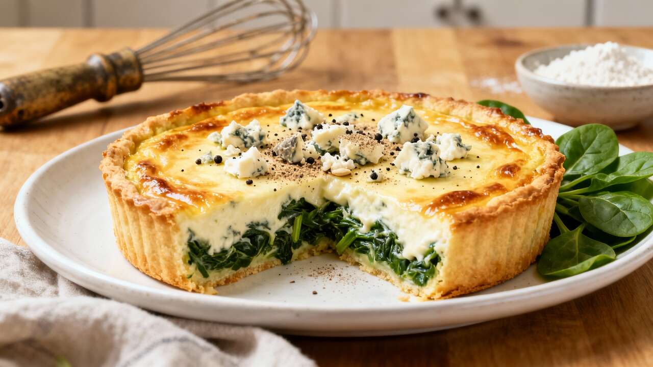 Flan d&rsquo;épinards au bleu : recette savoureuse et facile