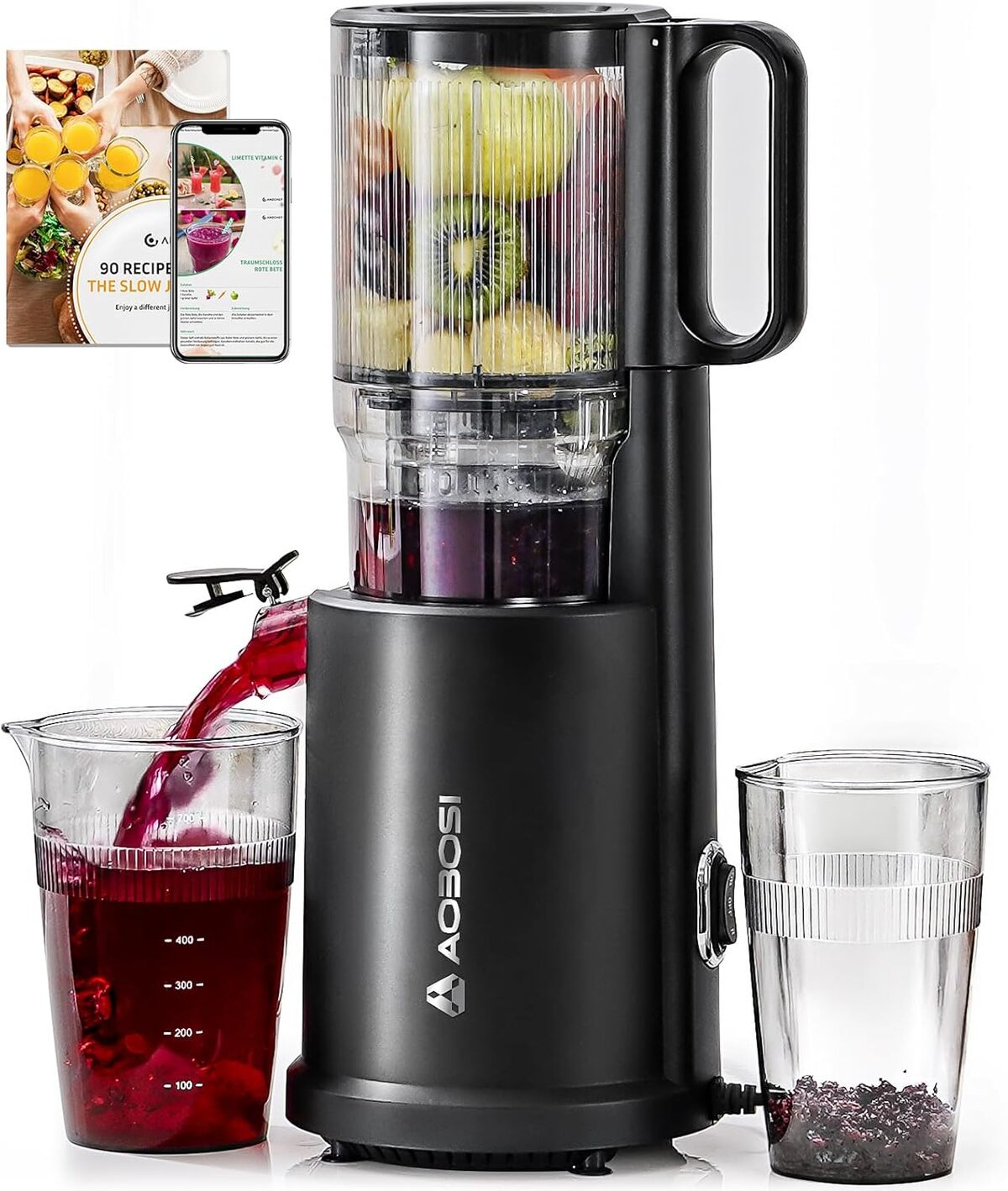 Test : extracteur de jus Aobosi XXL, moteur silencieux 90 tr/min