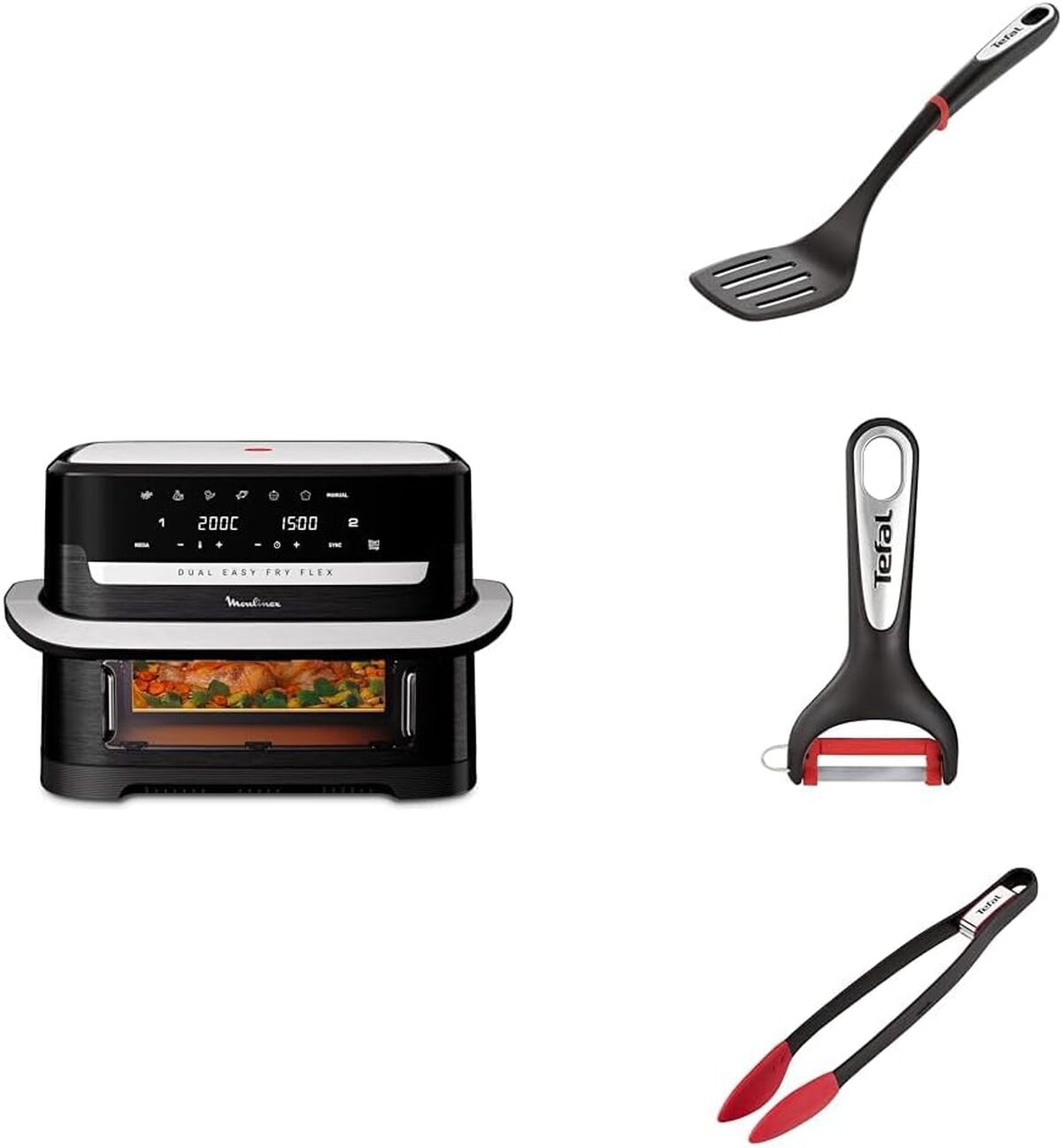 Test Moulinex air fryer Flex 2 zones 9L et ustensiles Tefal