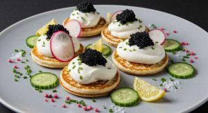 Bouchées au fromage, œufs de lump et légumes croquants : recette gourmande