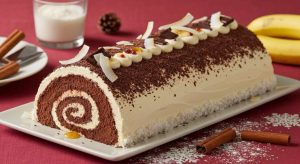 Bûche de Noël légère à la crème de banane