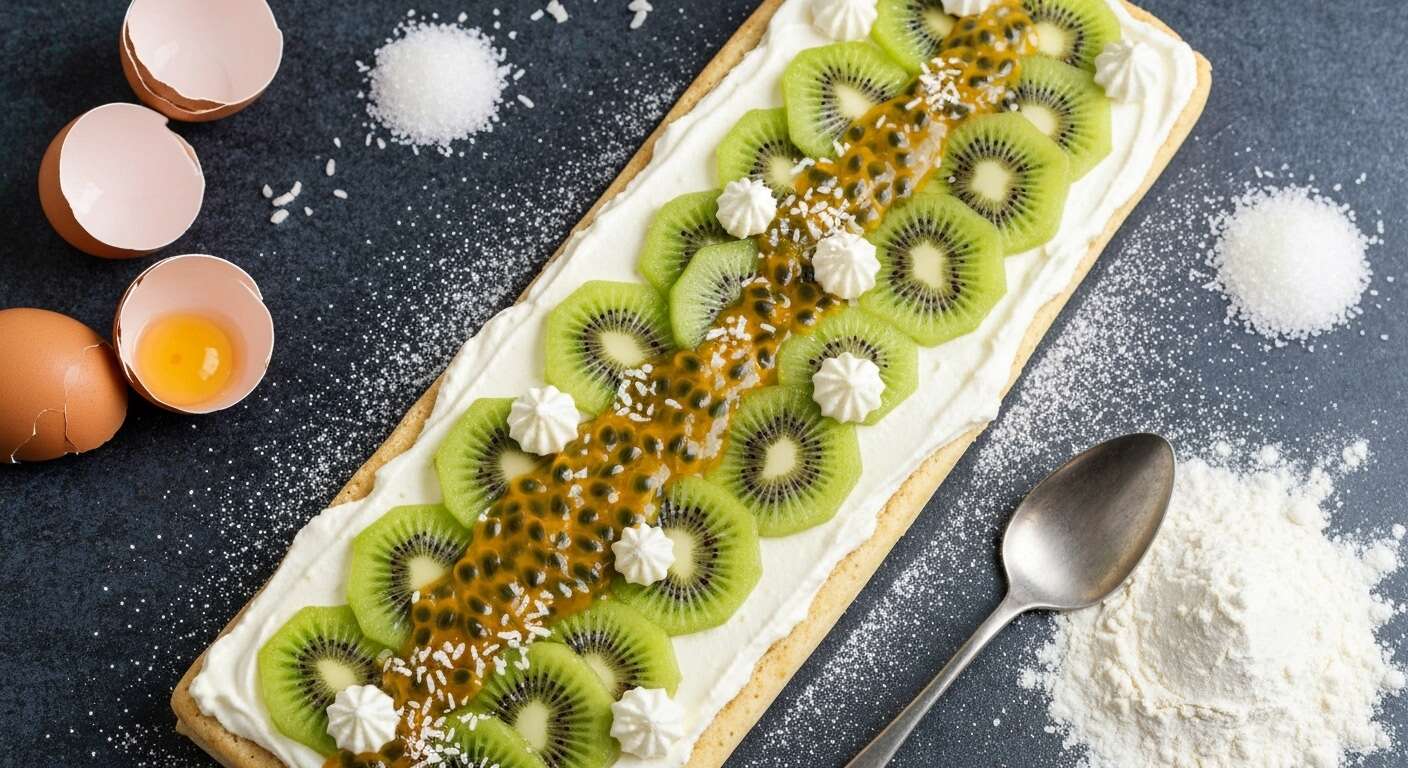 Recette de bûche légère : passion et kiwi