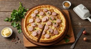 Tarte feuilletée au boudin blanc et fromage : recette gourmande