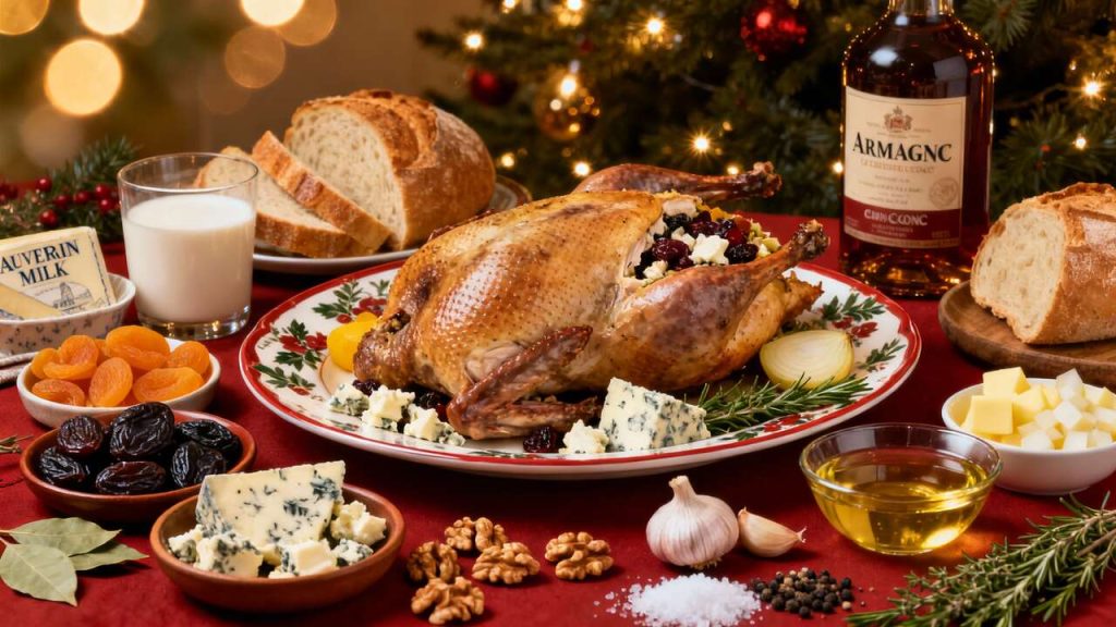 Pintade Farcie aux Fruits Secs et Bleu : recette Savoureuse